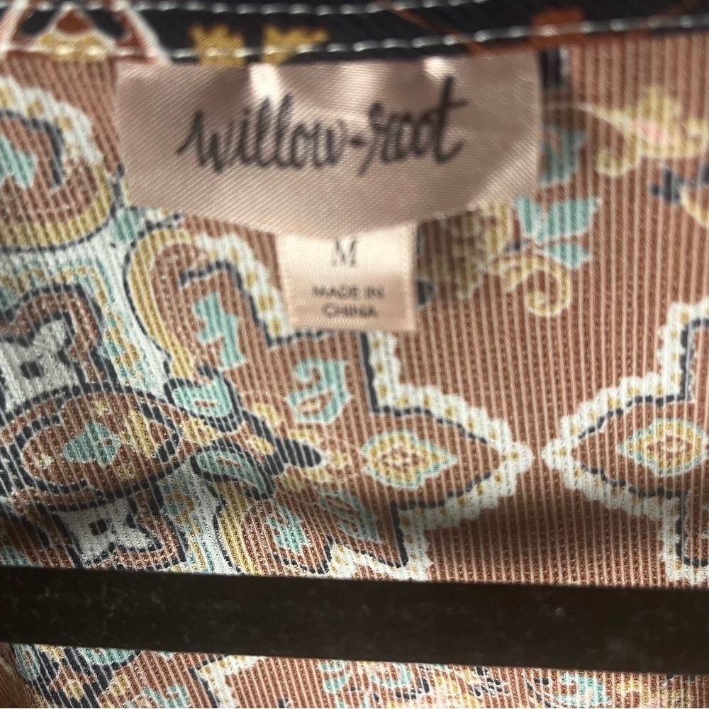 Willow & Root Patchwork Front Tie Long Sleeve Top - image 8